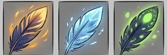 Les plumes Solaire, Givre et Spore